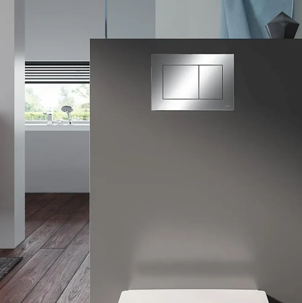 Wc Suspendu|Badland Pack WC Bâti-support TECEbase + WC Rolo blanc + tapis d'isolation acoustique + plaque chrome
