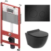 Badland Pack WC Bâti-support TECEbase + WC Rolo noir + tapis d'isolation acoustique + plaque noir