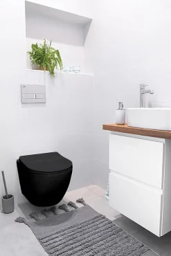 Badland Pack WC Bâti-support TECEbase + WC Rolo noir + tapis d'isolation acoustique + plaque noir