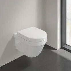 Wc Suspendu|Villeroy & Boch Pack WC cuvette suspendue sans bride avec abattant Targa Design