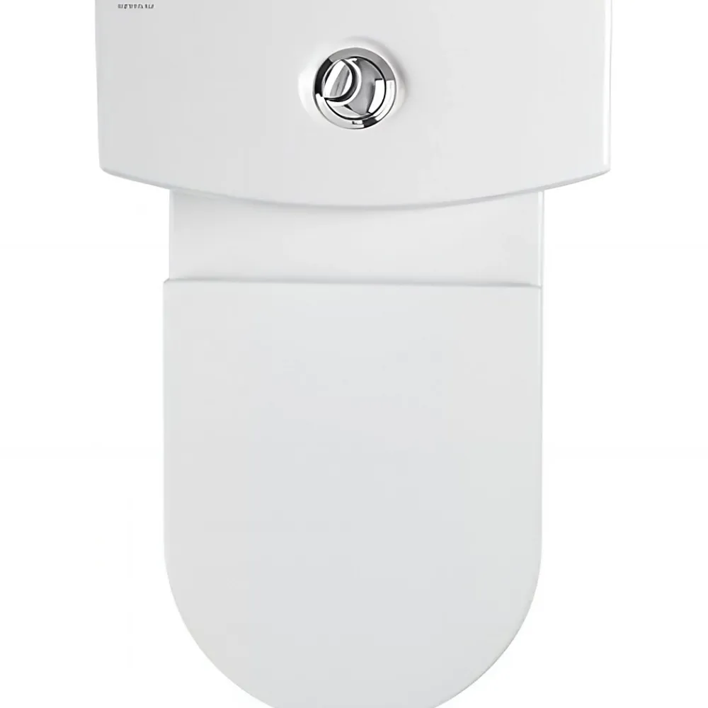 Sanindusa Pack WC cuvette+réservoir+abattant+fixations UrbY 65 caréné évacuation arrière alim. chasse d'eau par le côté blanc