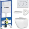 Badland Pack WC GEBERIT Bâti-support Duofix+WC Slim Soft-Close ROLO blanc+tapis d'isolation acoustique+plaque blanc