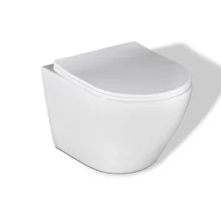 Badland Pack WC GEBERIT Bâti-support Duofix+WC Slim Soft-Close ROLO blanc+tapis d'isolation acoustique+plaque noir