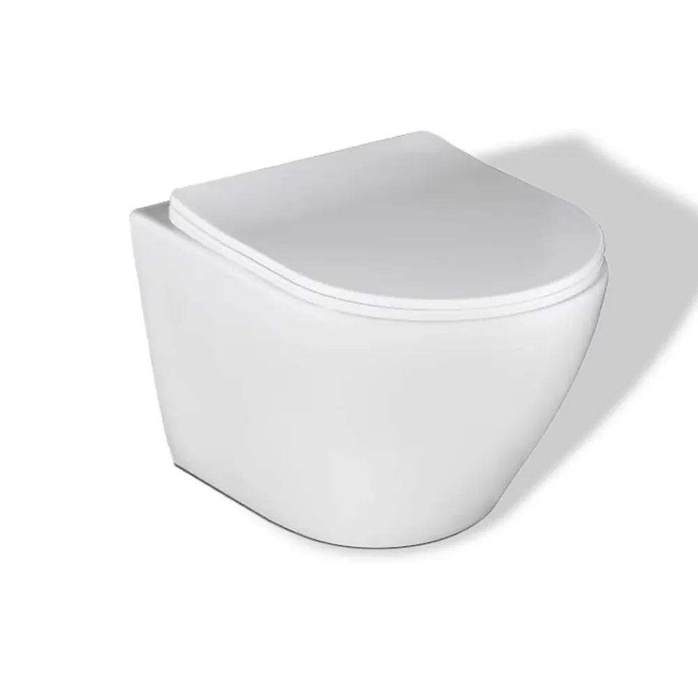 Badland Pack WC GEBERIT Bâti-support Duofix+WC Slim Soft-Close ROLO blanc+tapis d'isolation acoustique+plaque noir