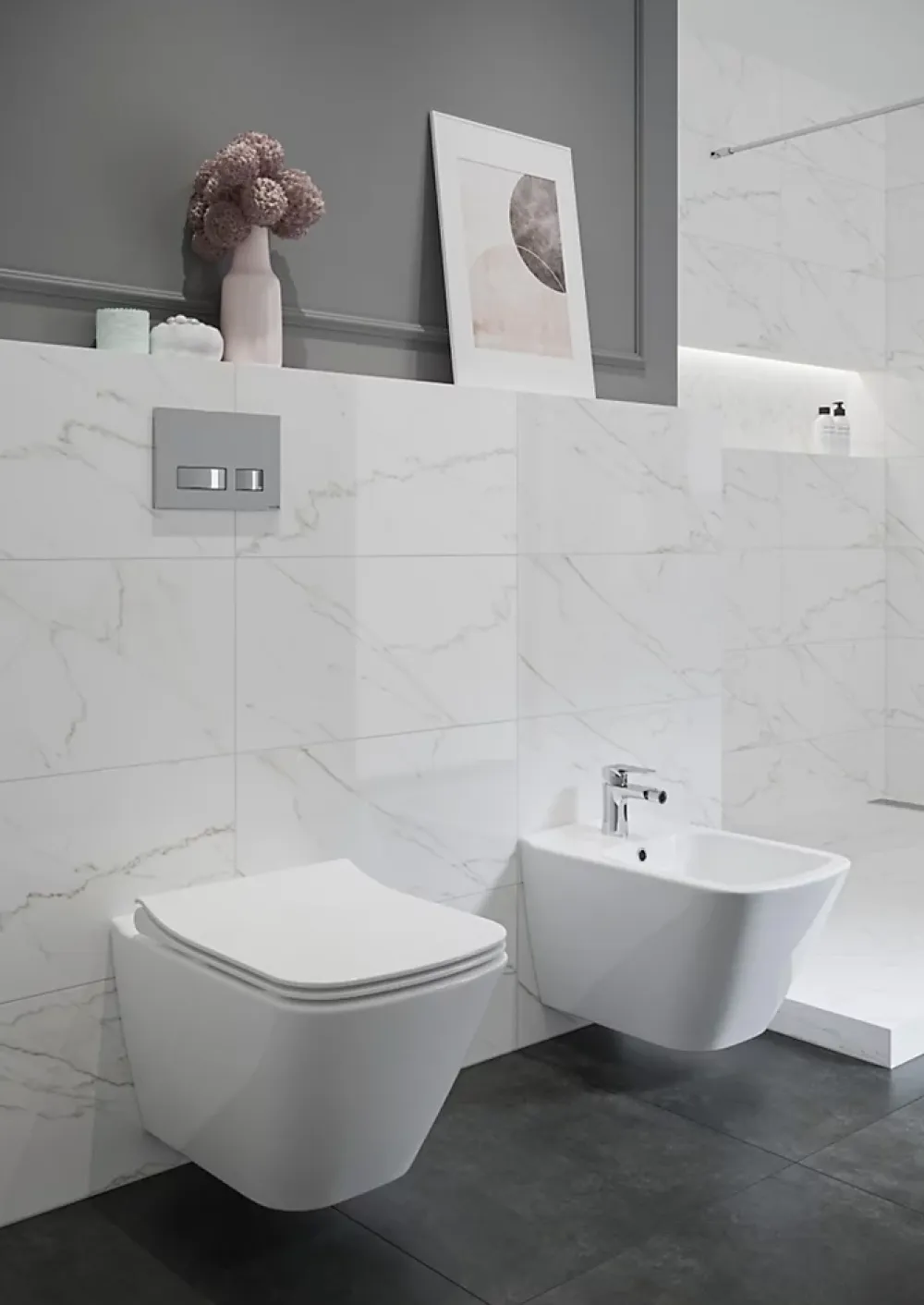 Geberit Pack WC UP320 + Cuvette sans bride Mesto Square + Plaque Chromé Mat
