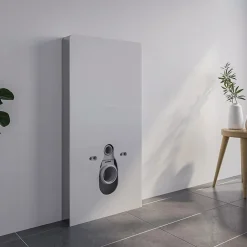 Wc Japonais|Bernstein Pack WC japonais + Module sanitaire Blanc, Toilettes suspendu lavant + Abattant LED, Chasse eau 180 - 59x38x38cm - Basic 1102