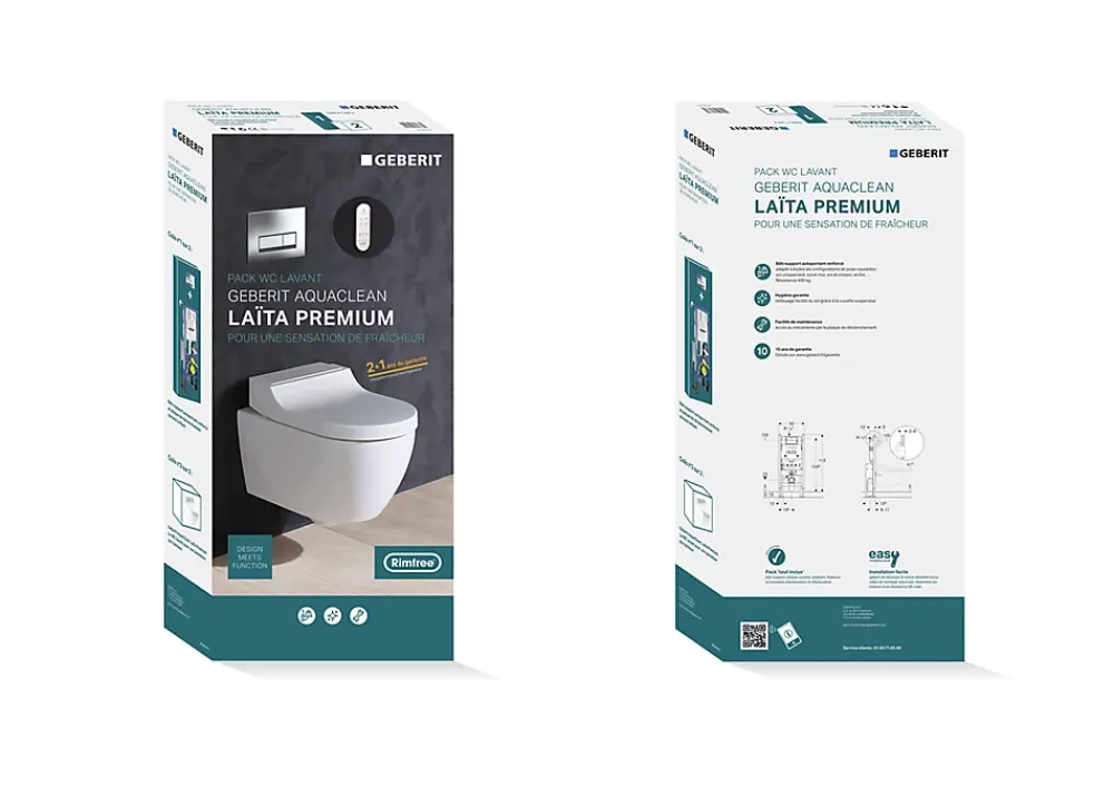Geberit Pack WC japonais lavant suspendu Laita Premium Rimfree