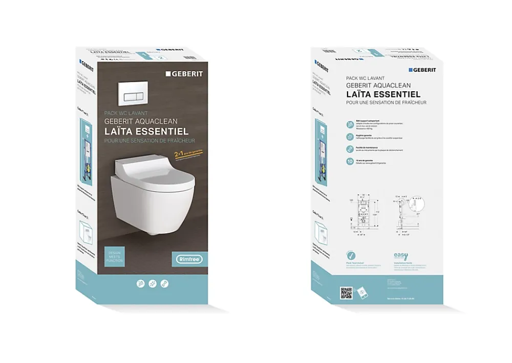 Geberit Pack WC japonais lavant suspendu Laita Essentiel Rimfree