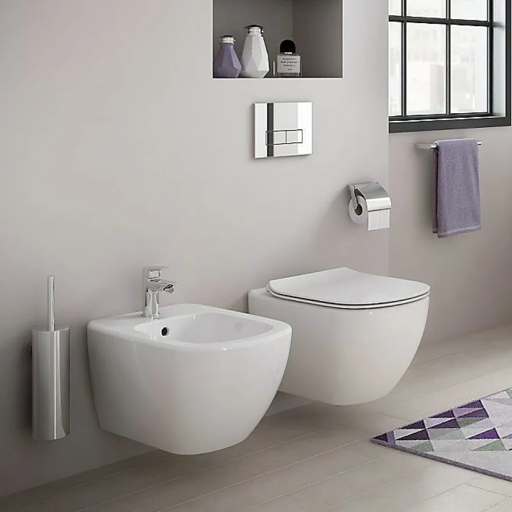 Grohe Pack WC Rapid SL + Cuvette Ideal Standard Tesi Aquablade rimless + Plaque de commande Skate Chrome (AQUA-SET)