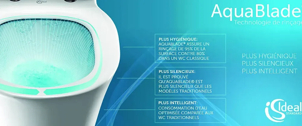 Grohe Pack WC Rapid SL + Cuvette Ideal Standard Tesi Aquablade rimless + Plaque de commande Skate Chrome (AQUA-SET)