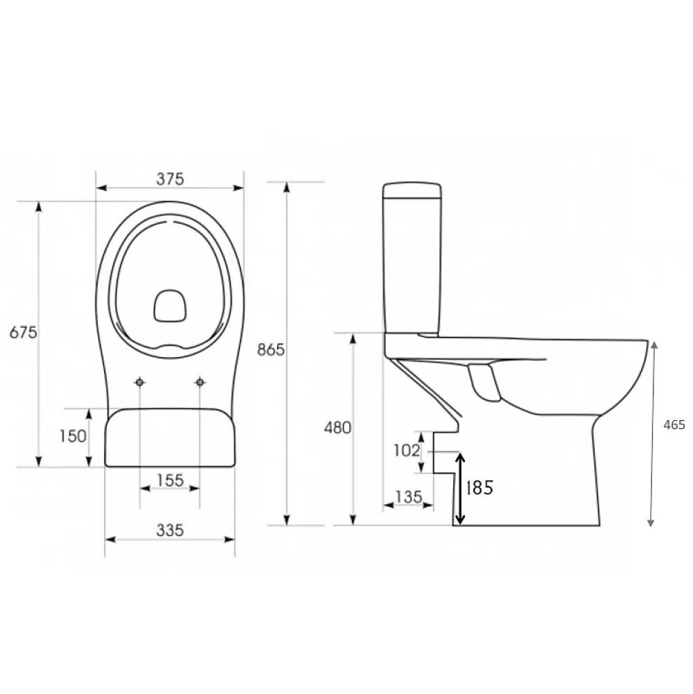 Planète Bain Pack wc surelevé rimless sortie horizontale