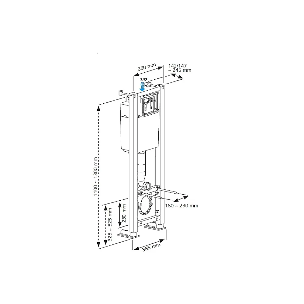Siamp Pack WC suspendu avec cuvette sans bride effet Vortex Luvia et bâti universel