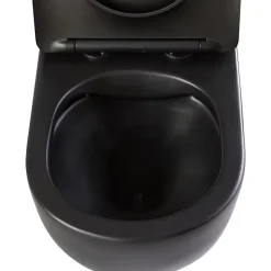 Planète Bain Pack WC suspendu avec lave-mains intégré + cuvette gain de place sans bride corolla Noir mat