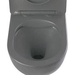 Planète Bain Pack WC suspendu avec lave-mains intégré + Cuvette gain de place sans bride corolla Gris mat
