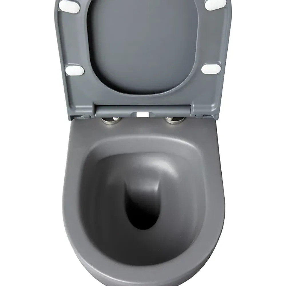 Planète Bain Pack WC suspendu bati siamp universel + cuvette sans bride grise knidos
