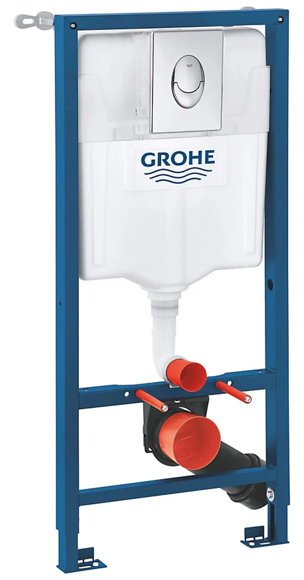 Grohe Pack WC suspendu blanc cuvette sans bride Fuerte et bâti-support sol et mur