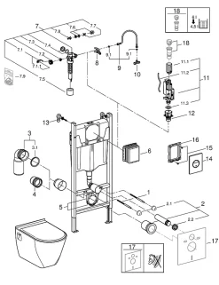 Grohe Pack WC suspendu blanc Solido Baufirst