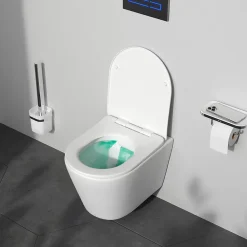Am.Pm Europe Pack WC suspendu bâti mural et cuvette Plaque Round Blanche Pack WC Bati-support AM.PM X-Joy S