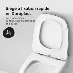 Wc Suspendu|Am.Pm Europe Pack WC suspendu bâti mural et cuvette Plaque Round Chrome Pack WC Bati-support AM.PM X-Joy