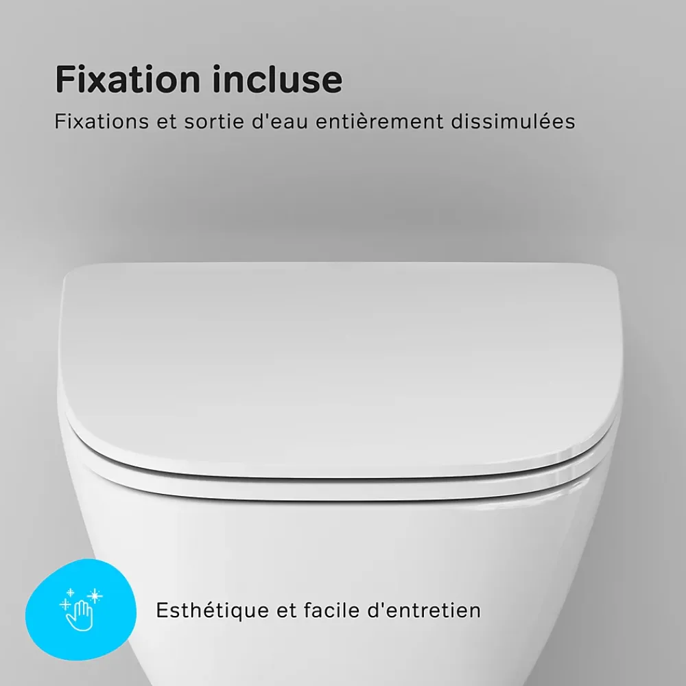 Wc Suspendu|Am.Pm Europe Pack WC suspendu bâti mural et cuvette Plaque Round Chrome Pack WC Bati-support AM.PM X-Joy