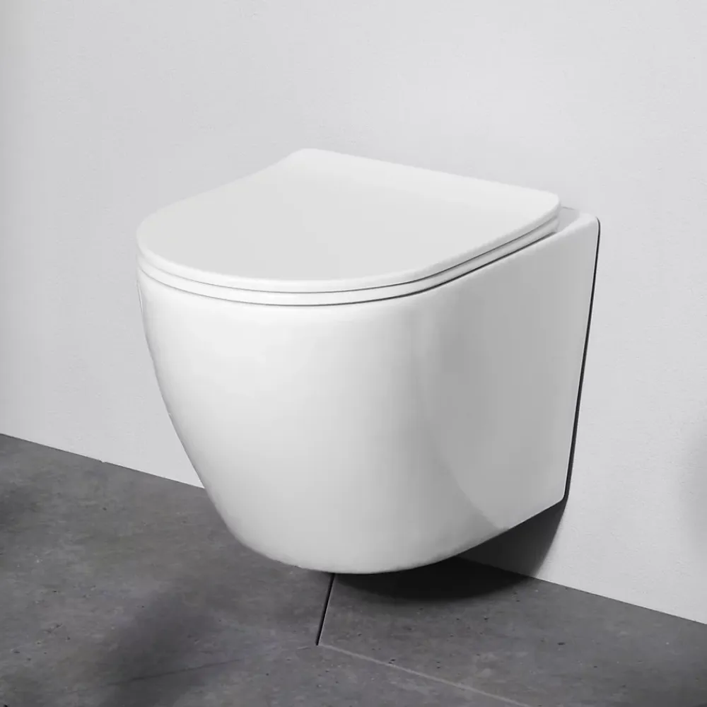 Am.Pm Europe Pack WC suspendu bâti mural et cuvette Plaque Round Chrome Pack WC Bati-support AM.PM X-Joy S