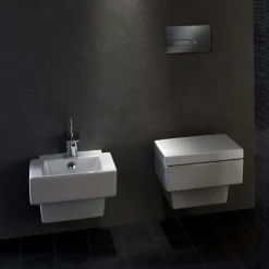 Jacob Delafon Pack WC suspendu Terrace+ bâti-support + plaque Blanc brillant