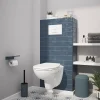 Wc Suspendu|GoodHome Pack WC suspendu Lagon, en porcelaine vitrifiée avec abattant + bâti-support universel,
