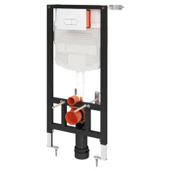 Wc Suspendu|GoodHome Pack WC suspendu Lagon, en porcelaine vitrifiée avec abattant + bâti-support universel,