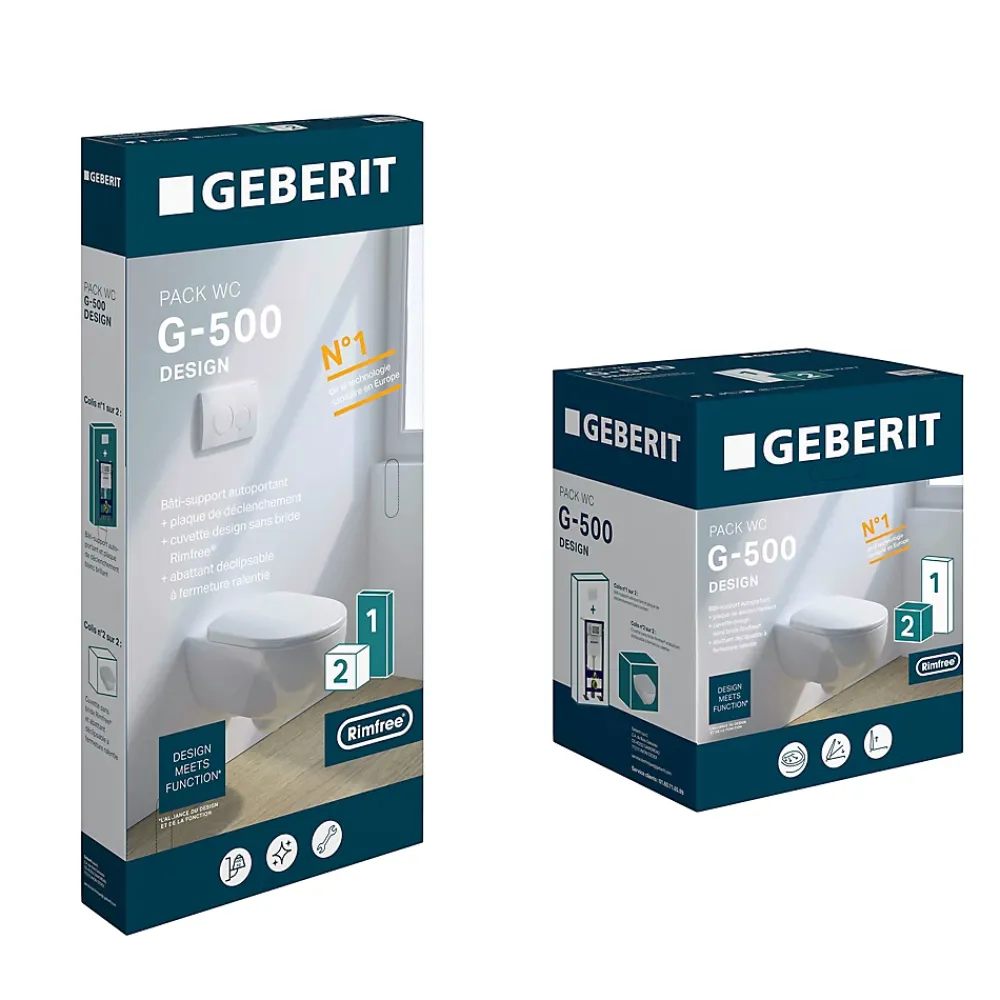 Wc Suspendu|Geberit Pack WC suspendu sans bride, G-500 Design