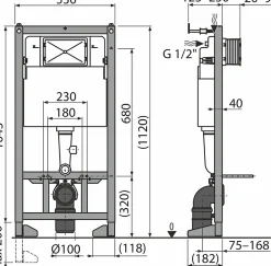 Wc Suspendu|GoodHome Pack WC suspendu sans bride Luvia avec bâti-support sol et mur autoportant Silgo
