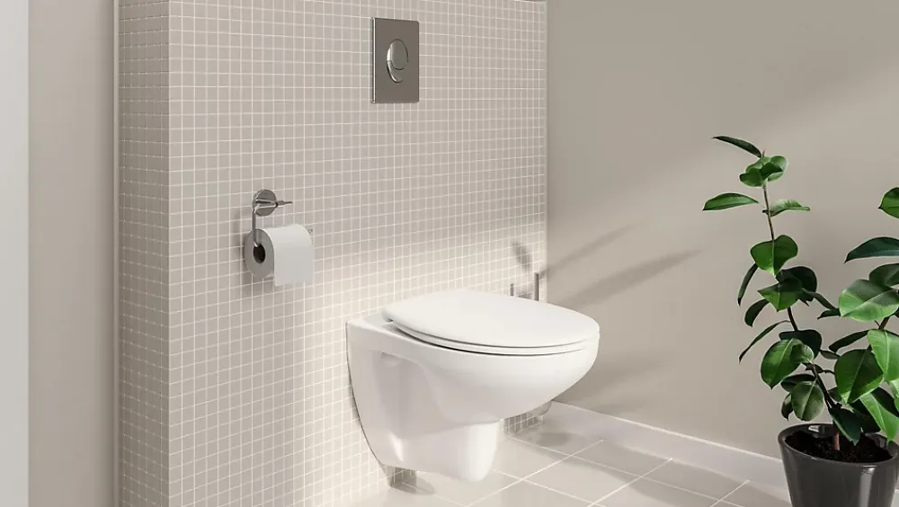 Wc Suspendu|Grohe Pack WC suspendu sans bride sortie horizontale Solido Bau Air