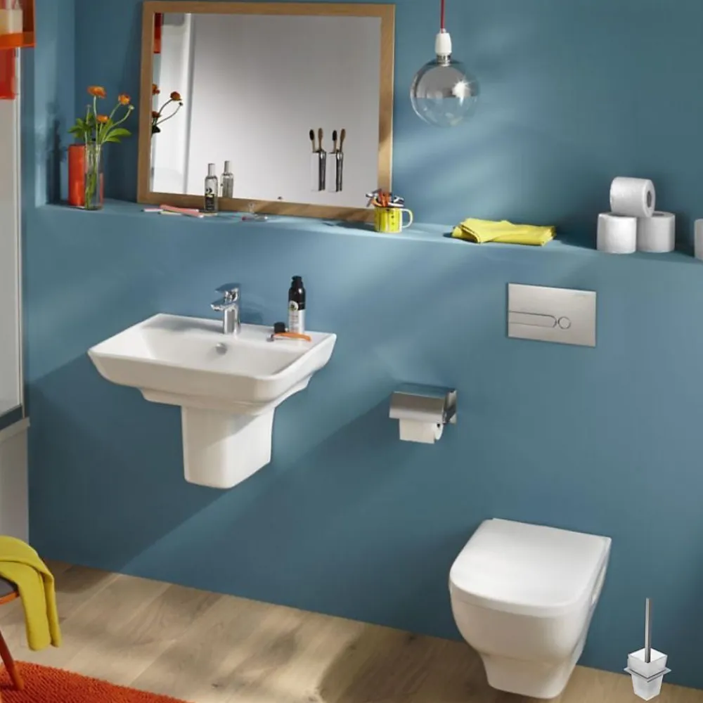Wc Suspendu|Jacob Delafon Pack WC suspendu sans bride Struktura+ bâti-support + plaque Noir brillant/Noir mat