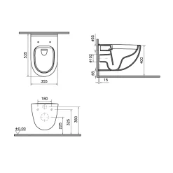 GoodHome Pack WC suspendu sans bride + bâti, Winam