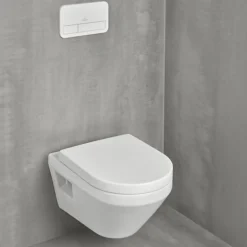 Villeroy & Boch Pack WC suspendu sans bride Architectura Twistflush e3 rond + bâti-support ViConnect + plaque noir