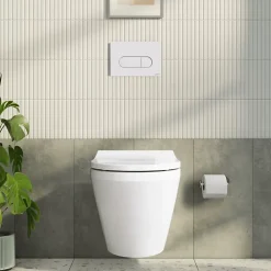 Vitra Pack WC suspendu Integra blanc + bâti mur porteur V-Fix Core + Plaque Round Blanche