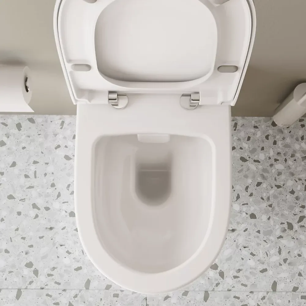 Vitra Pack WC suspendu Sento blanc mat + bâti autoportant V-Fix Core + Plaque Round Blanche