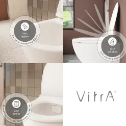 Vitra Pack WC suspendu Sento blanc mat + bâti autoportant V-Fix Core + Plaque Round Blanche