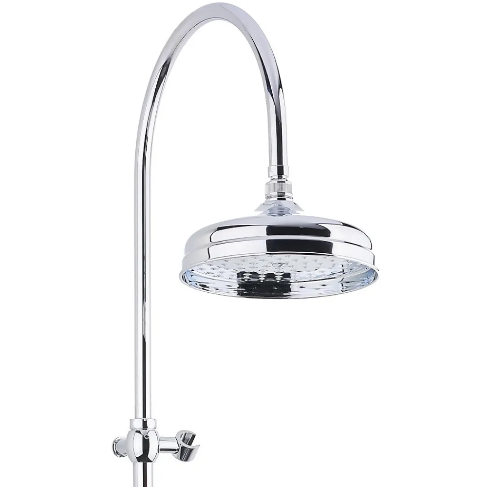 Colonne De Douche Hydromassante|Paffoni Ricordi Colonne de douche vintage complète avec mélangeur + Douchette à main + Flexible, Chrome (ZCOL000)