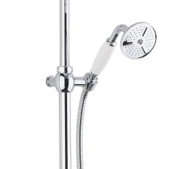 Colonne De Douche Hydromassante|Paffoni Ricordi Colonne de douche vintage complète avec mélangeur + Douchette à main + Flexible, Chrome (ZCOL000)