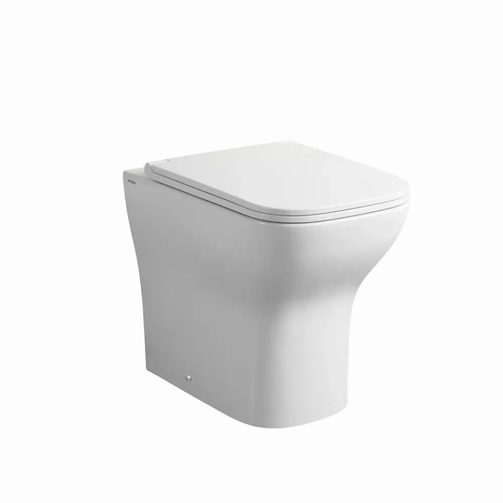 Kiamami Valentina Paire Bidet + Installation De Toilette Au Sol Affleurante Au Mur En Céramique Blanche