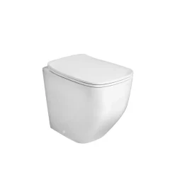 Wc À Poser|Kiamami Valentina Paire D'appareils Sanitaires Sur Pied, Blanc Brillant, Avec Abattants De Toilettes