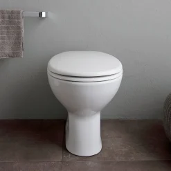Wc À Poser|Kiamami Valentina Paire De Sanitaires Au Sol Wc Et Bidet En Céramique Blanche - Cipro