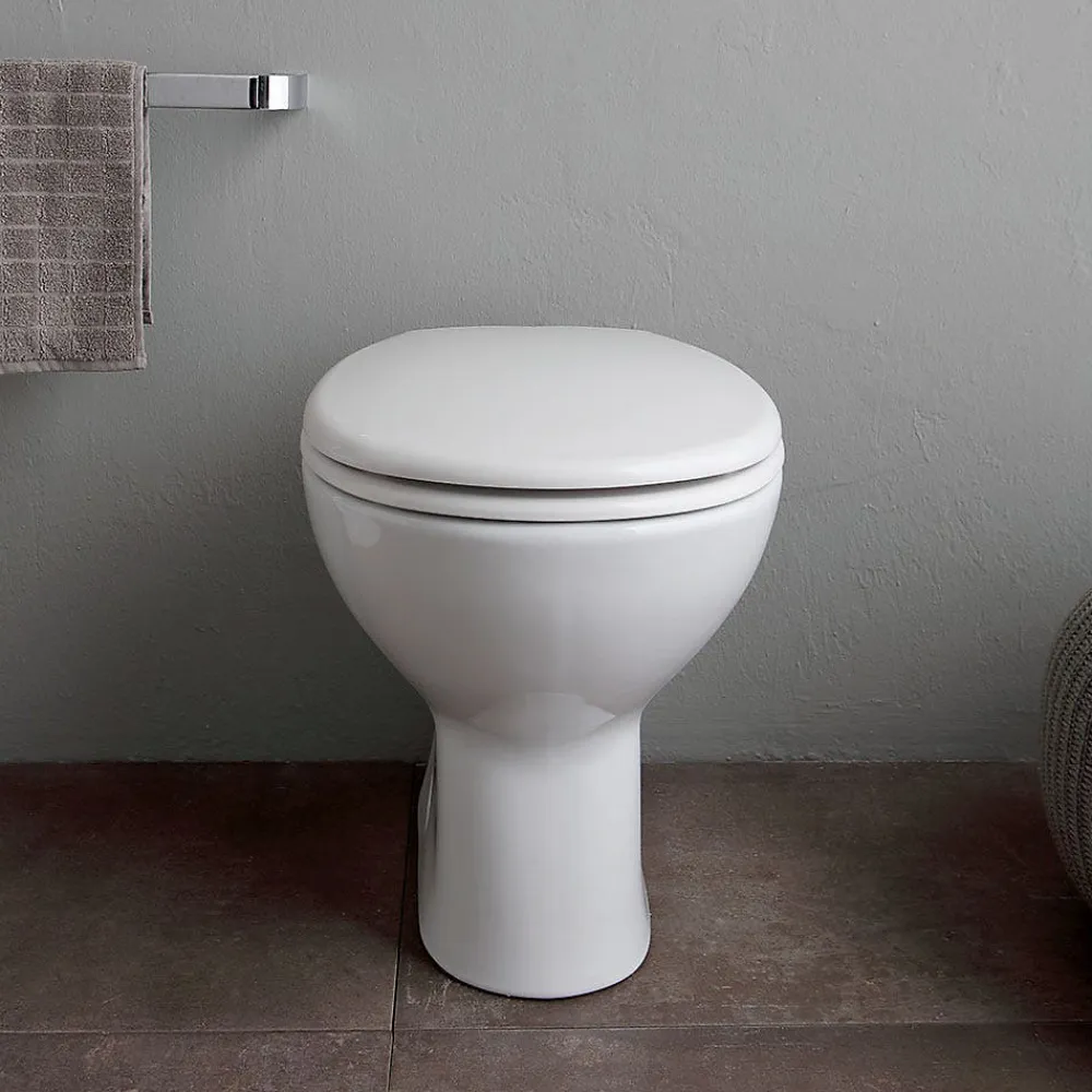 Wc À Poser|Kiamami Valentina Paire De Sanitaires Au Sol Wc Et Bidet En Céramique Blanche - Cipro