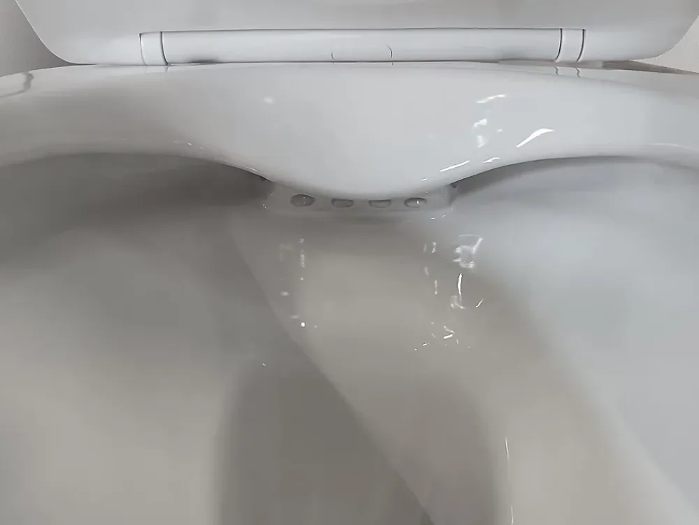 Wc À Poser|Laneri Paire de Sanitaires Bent Rimless - Cuvette + Bidet Mural au Sol Blanc Brillant - Sans Bride, Abattant Soft-Close