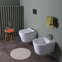 Kiamami Valentina Paire De Sanitaires Suspendus Wc Et Bidet - Blues