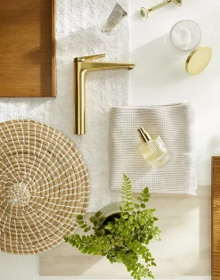 Accessoire Buanderie|GoodHome Panier à linge 44 litres en jonc de mer et polyester blanc l.53 x P.50 x H.65 cm Bonetta