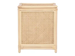 Meuble Buanderie|Vente-unique Panier à linge en rotin finition cannage avec couvercle - L. 45 x P. 33 x H. 56 cm - Naturel - CALYMA