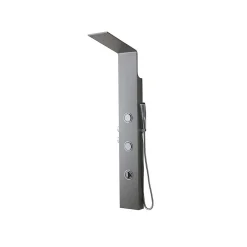 Kiamami Valentina Panneau De Douche Hydromassante En Acier Brossé Chromé H 150Cm