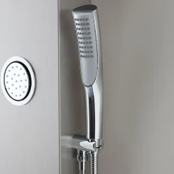 Kiamami Valentina Panneau De Douche Hydromassante En Acier Brossé Chromé H 150Cm