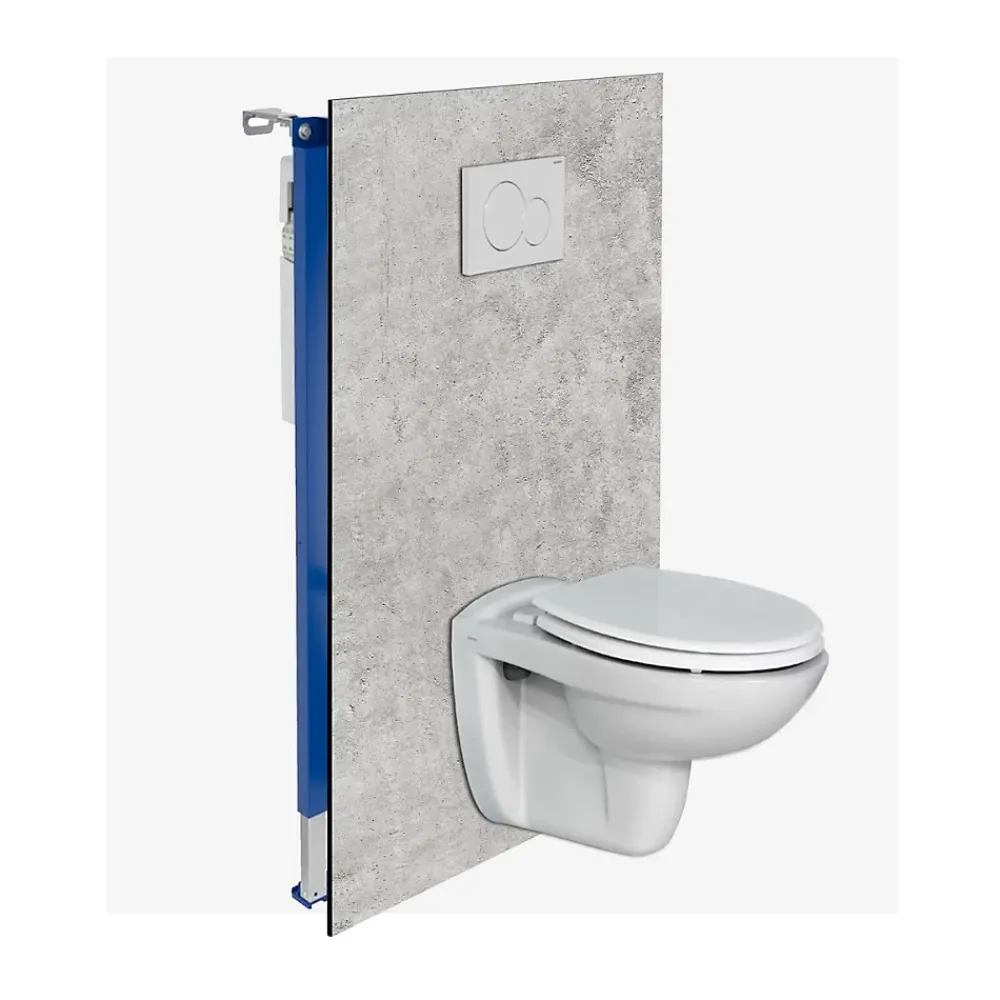 Kobert-in Panneau d'habillage pour bâti,support WC suspendu, 1200x1200x4 mm, finition Gris Béton, Urban Concrete KOBERT,IN